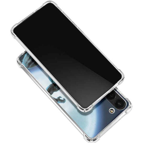 Marvel Black Panther Jumping Through Air Galaxy S24 FE Clear Case